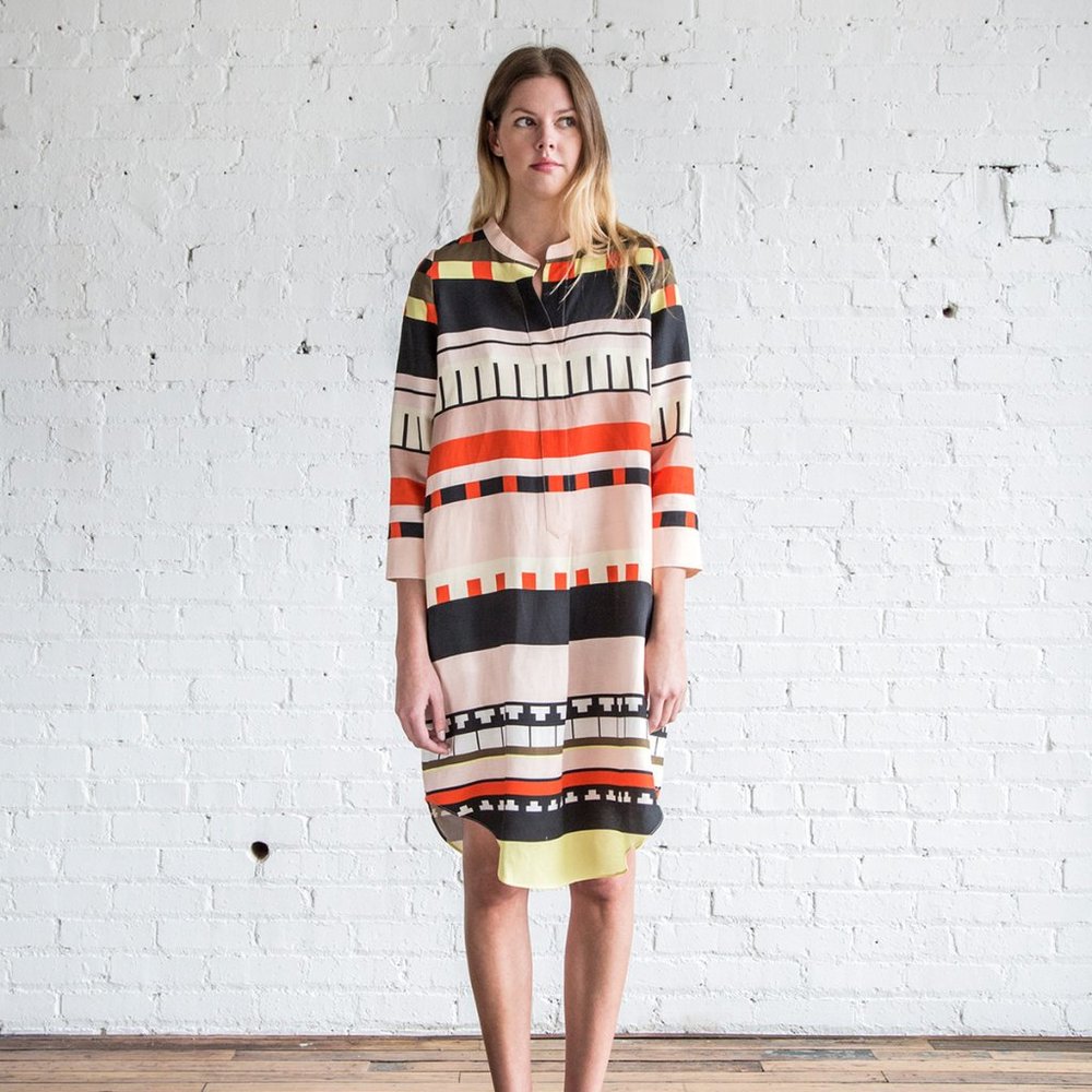 Apiece Apart Naima Abstract Shirt Dress – Size 0 / XS